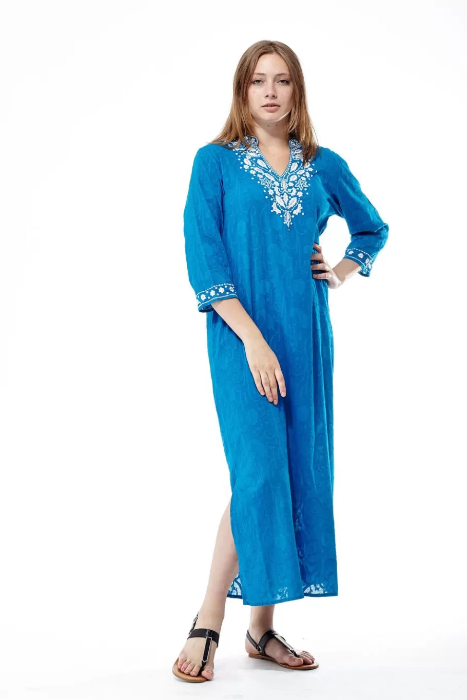 La Cera™ La Cera Caftan Bordado Con Manga 3/4 De Largo^ Caftanes