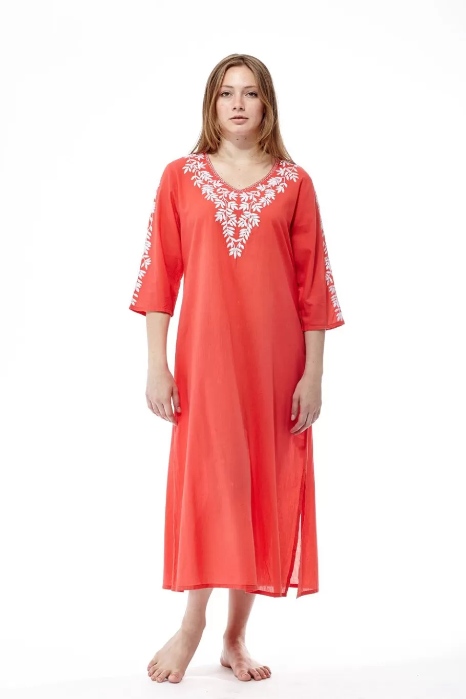 La Cera™ La Cera Caftan Bordado Con Manga 3/4 De Largo^ Caftanes