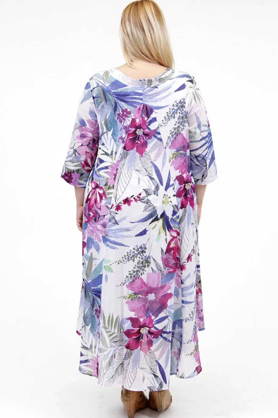 La Cera™ La Cera Caftan Estampado Alto Y Bajo Para Mujer Talla Grande^ Vestidos Plus