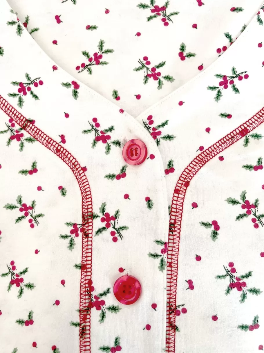 La Cera™ La Cera Camison Con Estampado De Muerdago De Punto 100% Algodon Talla^ Más Ropa De Dormir