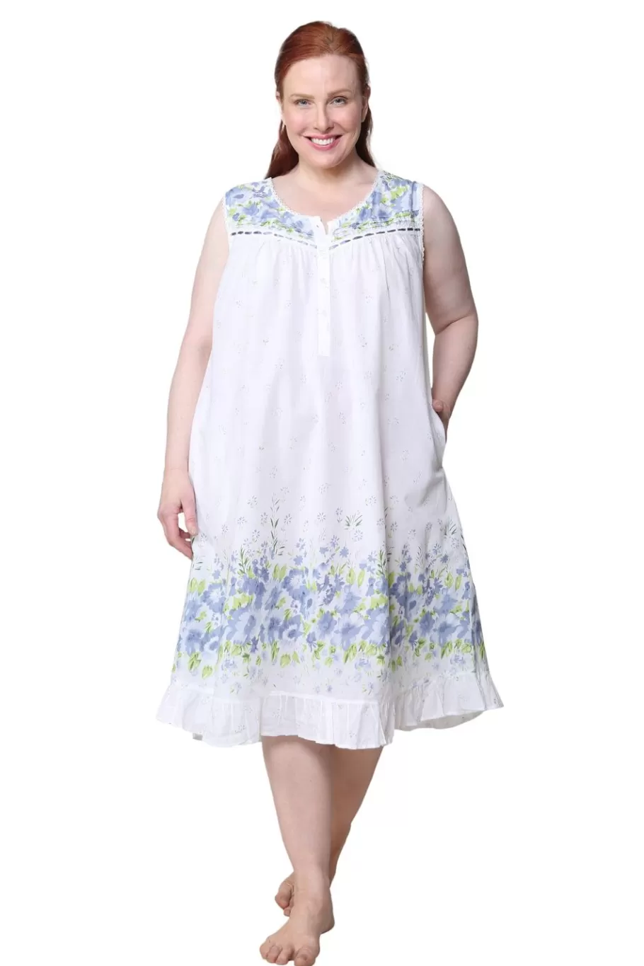 La Cera™ La Cera Primrose Border Plus Size Print Gown^ Más Ropa De Dormir