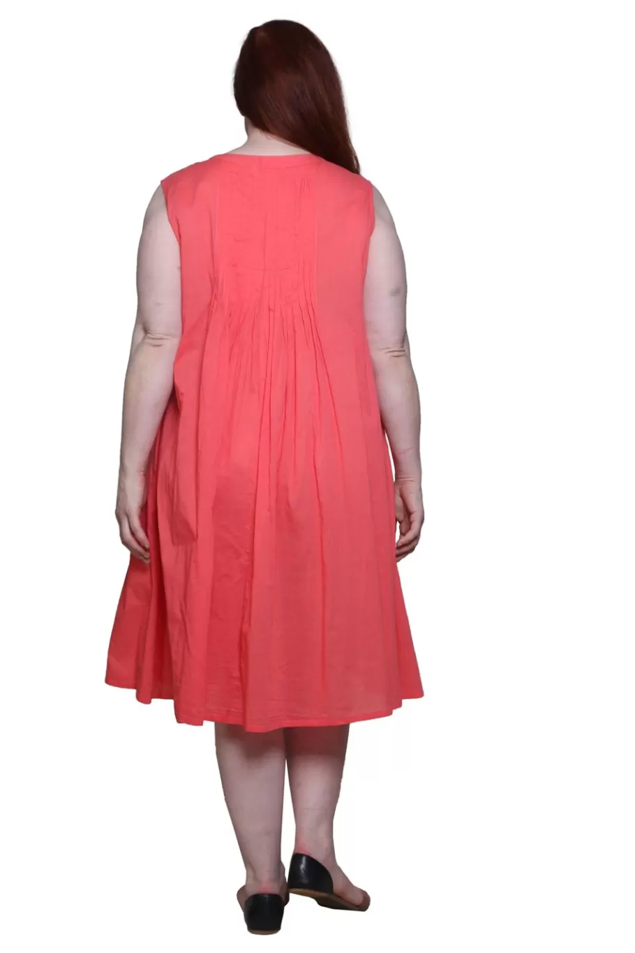 La Cera™ La Cera Vestido 100% Algodon Sin Mangas Con Bajo Bordado - Talla Grand^ Vestidos Plus