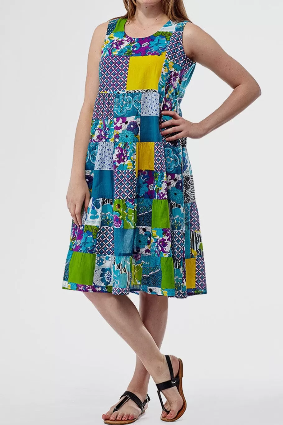 La Cera™ La Cera Vestido Corto Patchwork Multicolor^ Vestidos Tejidos