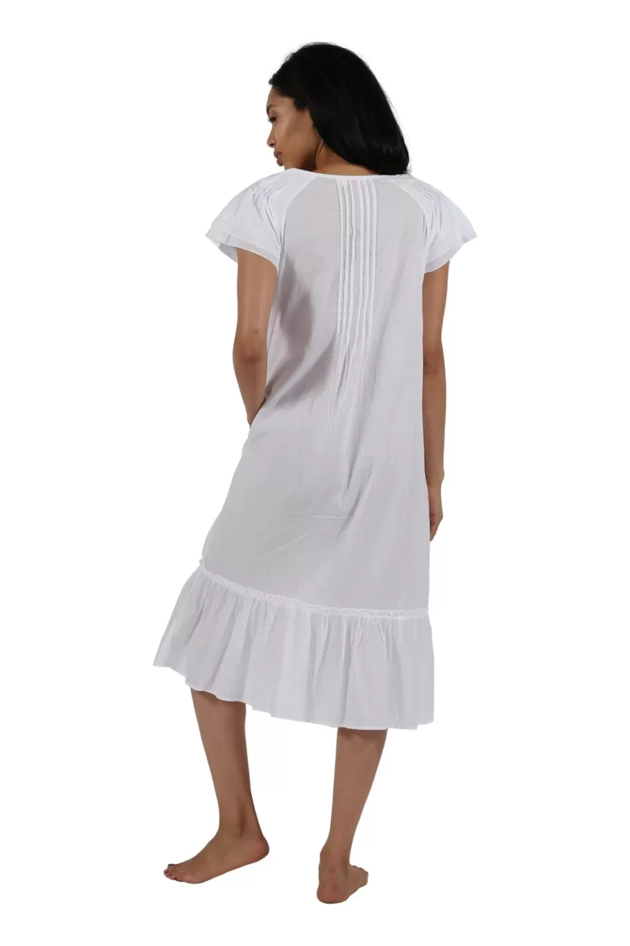 La Cera™ La Cera Vestido De Fiesta Con Bordado De Algodon Y Manga Corta Con Dob^ Vestidos