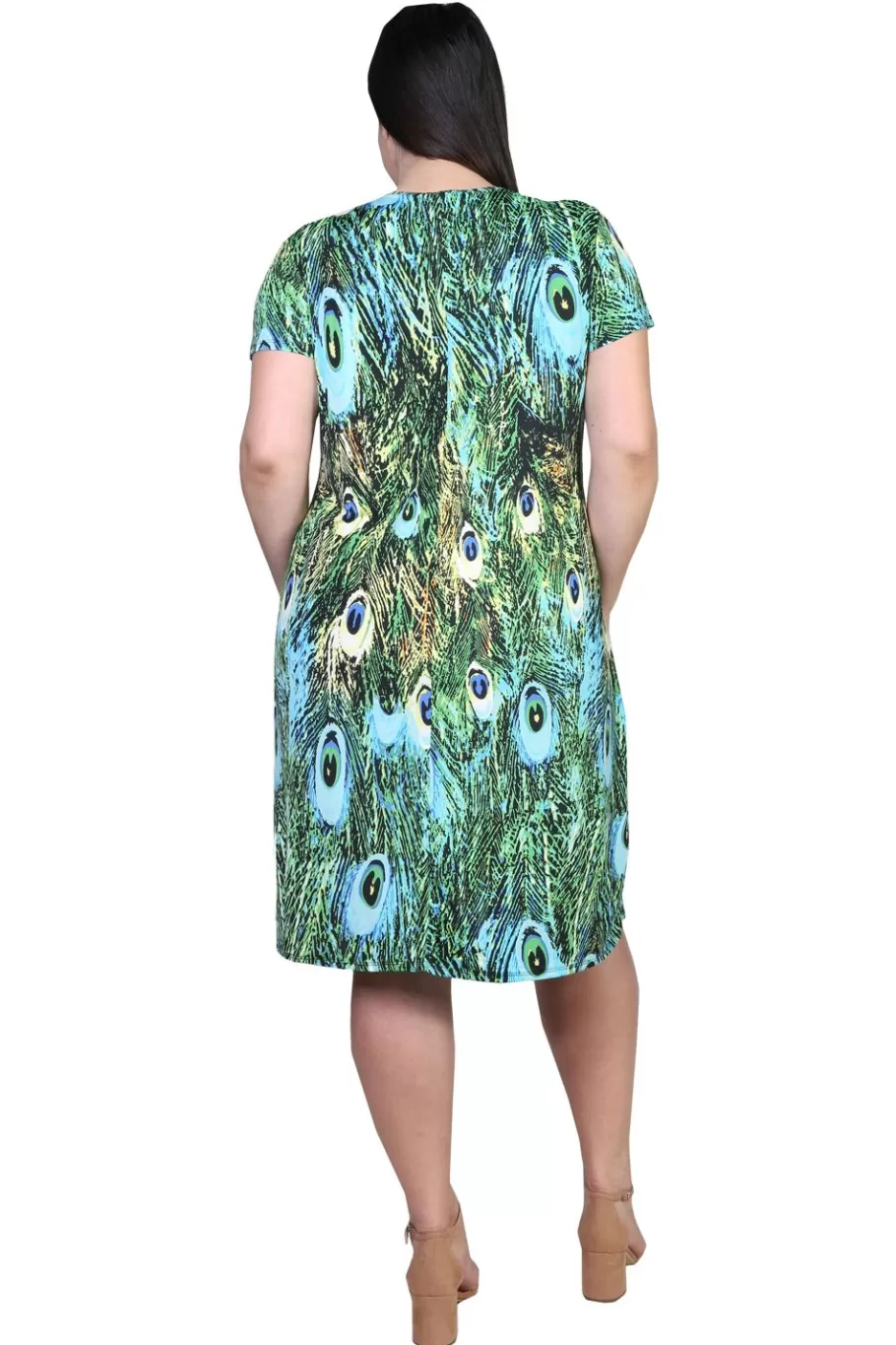 La Cera™ La Cera Vestido De Manga Corta Con Estampado De De Talla Gra^ Vestidos Plus