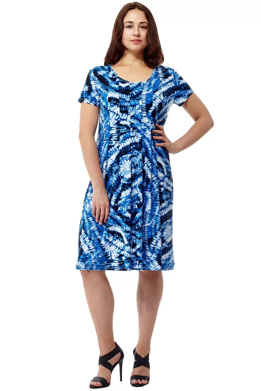 La Cera™ La Cera Vestido De Manga Corta Con Estampado Paisley Tie Dye^ Vestidos De Punto
