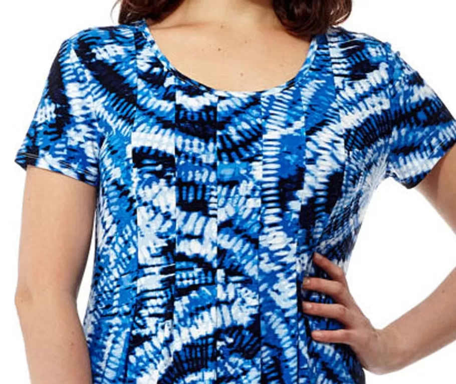 La Cera™ La Cera Vestido De Manga Corta Con Estampado Paisley Tie Dye^ Vestidos De Punto