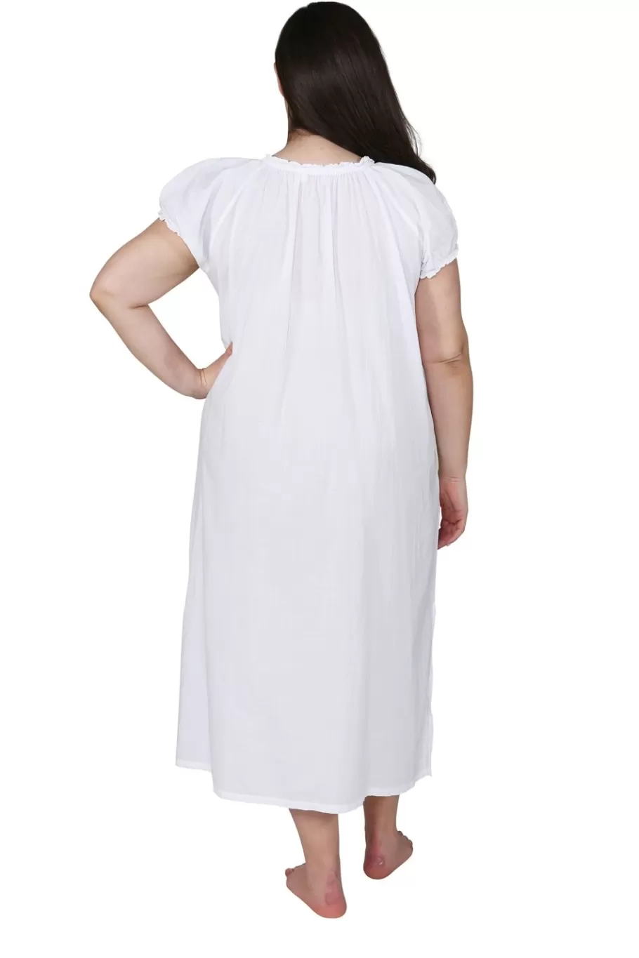 La Cera™ La Cera Vestido De Talla Grande Con Escote Campesino Y Mangas Abullona^ Más Ropa De Dormir