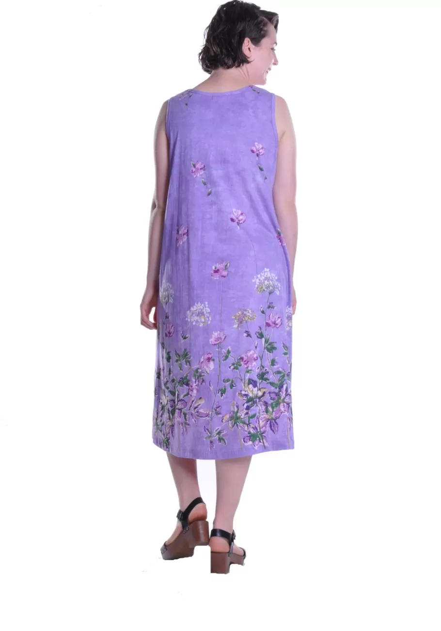 La Cera™ La Cera Vestido Evase De Punto De Algodon Estampado Sin Mangas^ Vestidos De Punto