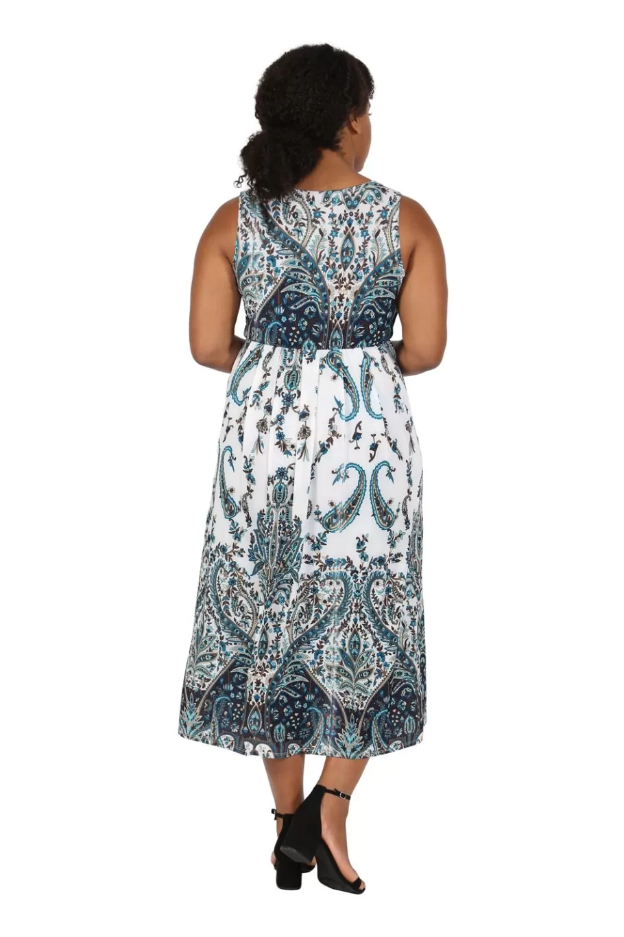 La Cera™ La Cera Vestido Largo Sin Mangas Con Estampado De Cachemira Talla Gran^ Vestidos Plus