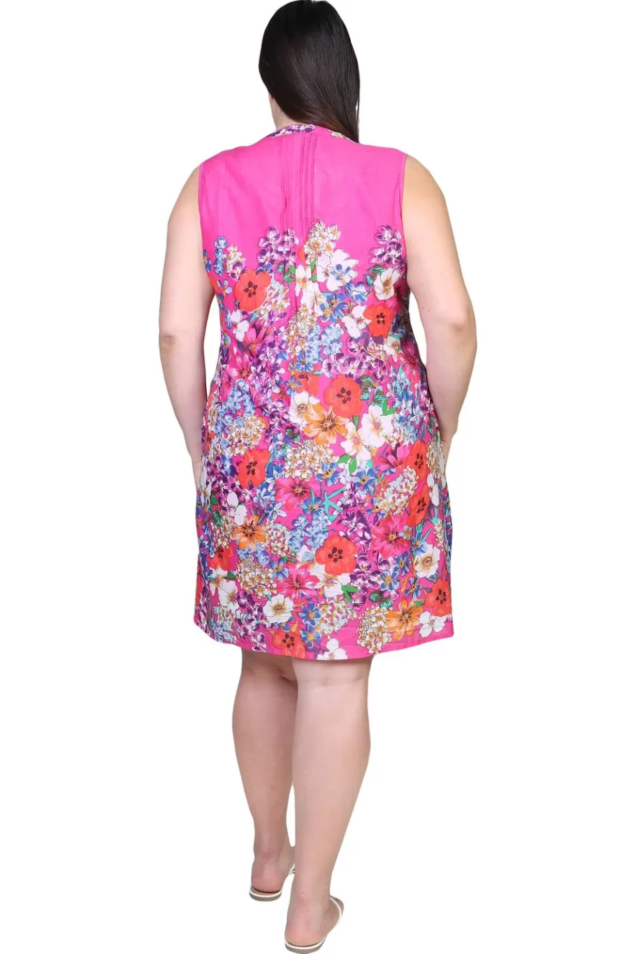 La Cera™ La Cera Vestido Veraniego Corto Floral Sin Mangas De Talla Grande^ Vestidos Plus