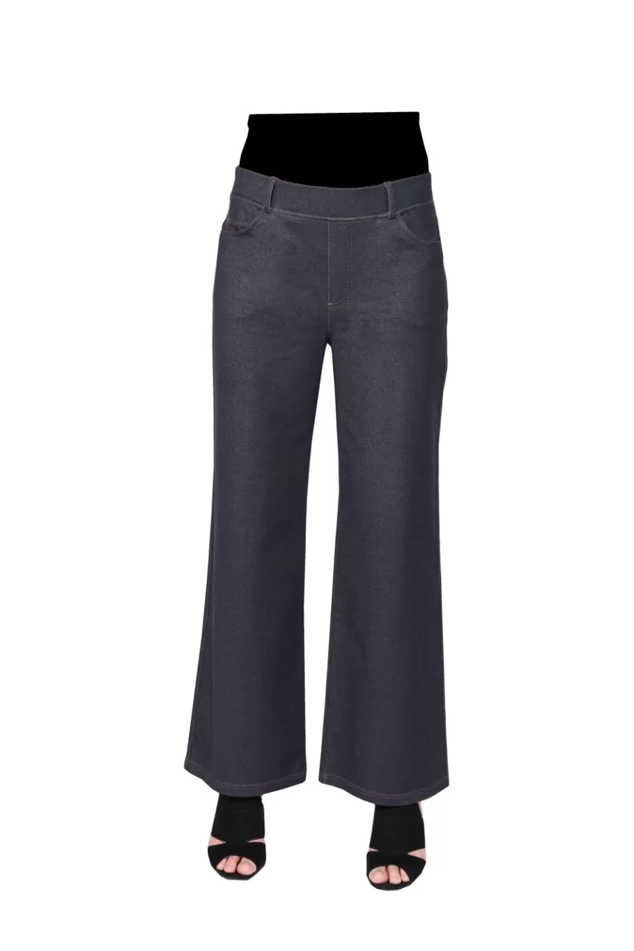 La Cera™ Pantalon Ancho De Punto Elastico La Cera^ Fondos