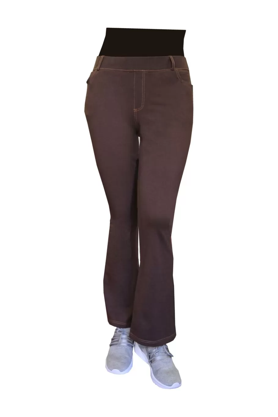 La Cera™ Pantalon Con Corte De Bota De Punto Elastico De Talla Grande La Cera^ Más Fondos