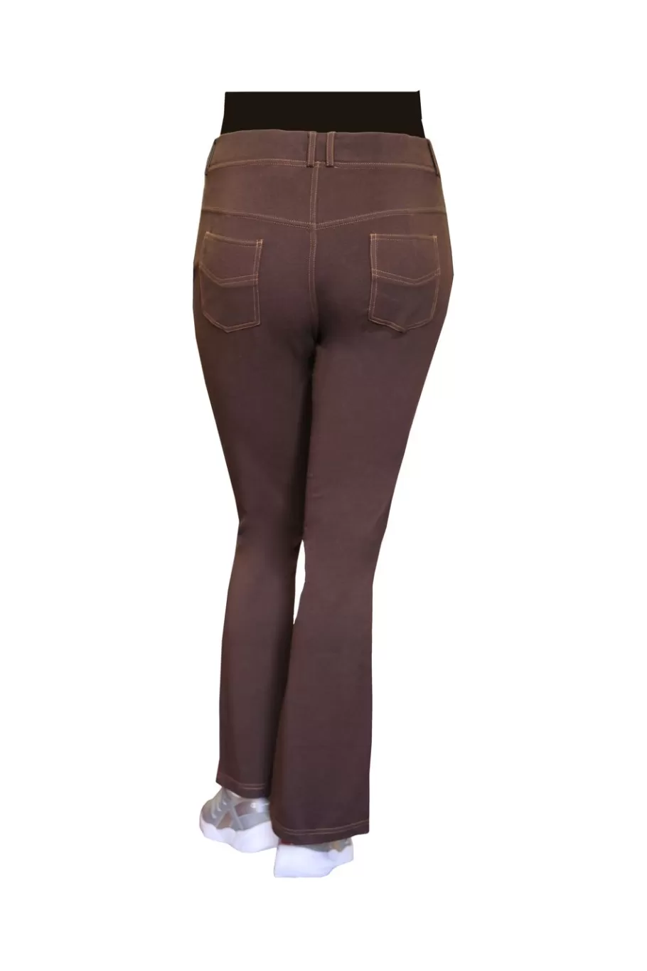 La Cera™ Pantalon Con Corte De Bota De Punto Elastico De Talla Grande La Cera^ Más Fondos