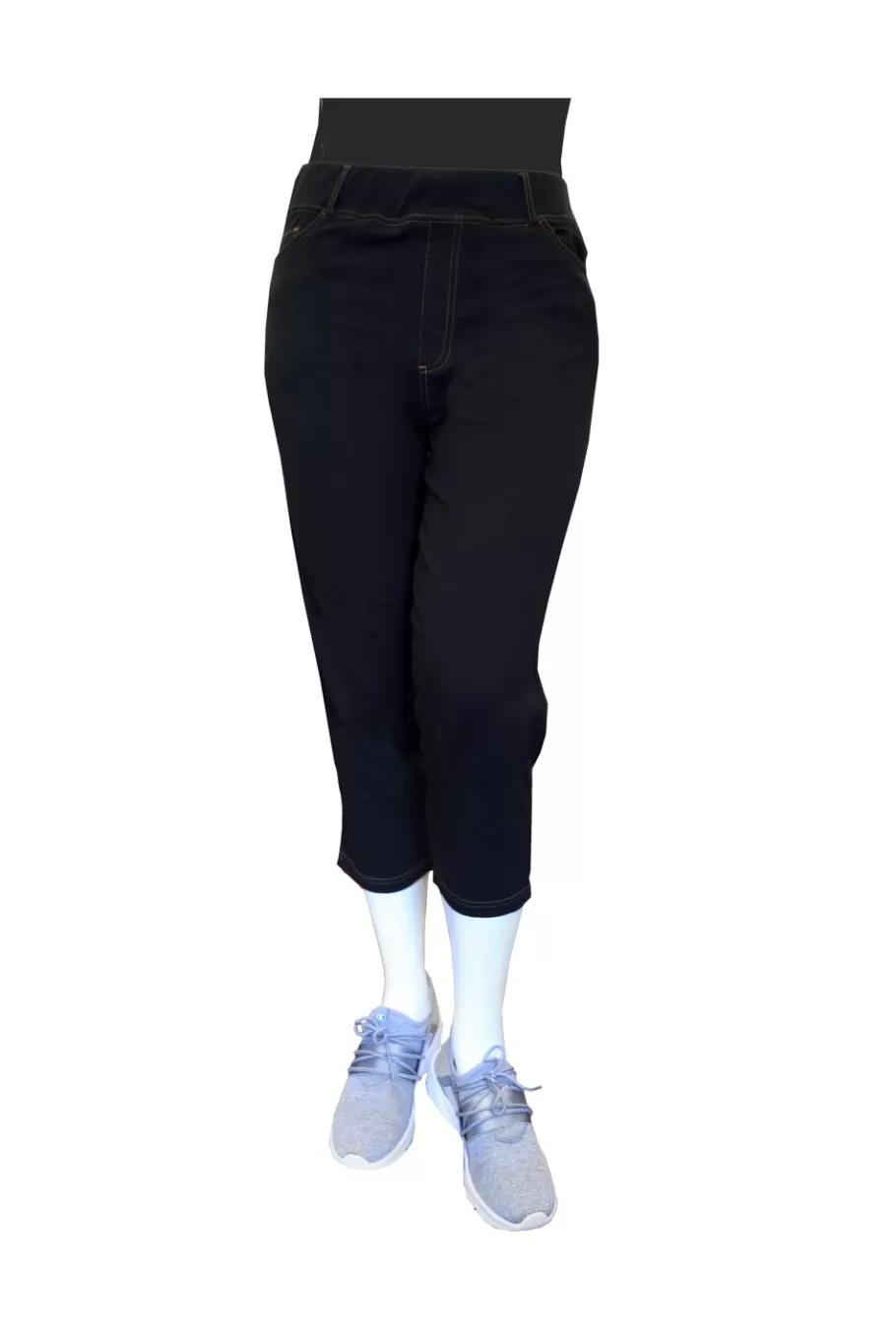 La Cera™ Pantalon Corto De Punto Elastico De Talla Grande La Cera^ Más Fondos