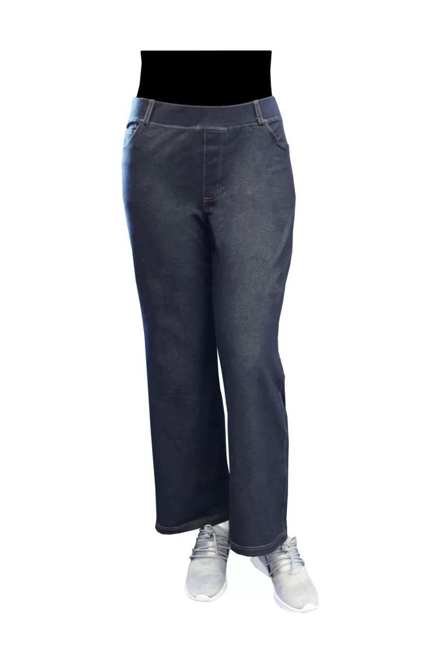La Cera™ Pantalon De Pierna Ancha De Punto Elastico De Talla Grande La Cera^ Más Fondos