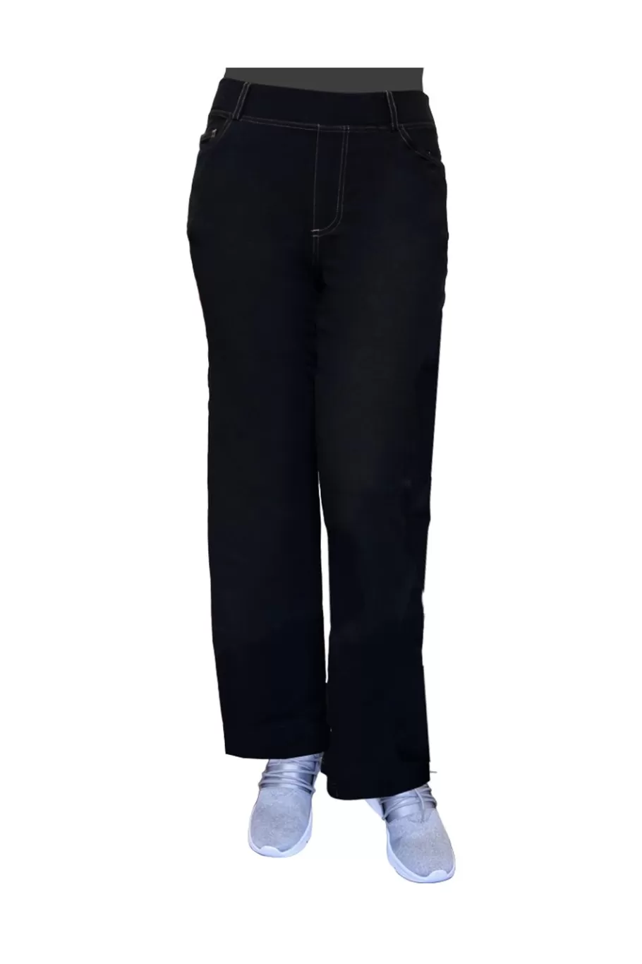 La Cera™ Pantalon De Pierna Ancha De Punto Elastico De Talla Grande La Cera^ Más Fondos