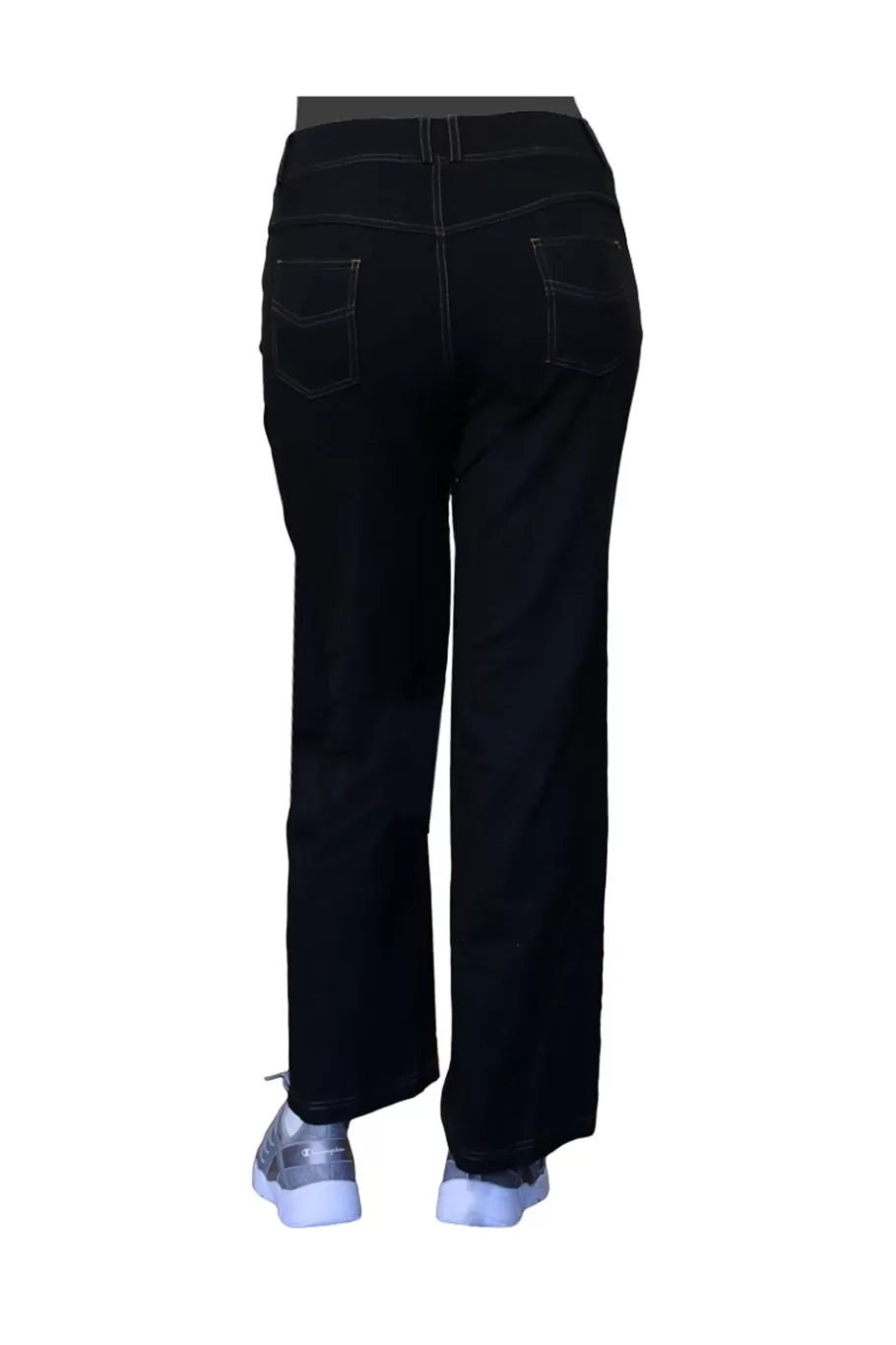 La Cera™ Pantalon De Pierna Ancha De Punto Elastico De Talla Grande La Cera^ Más Fondos