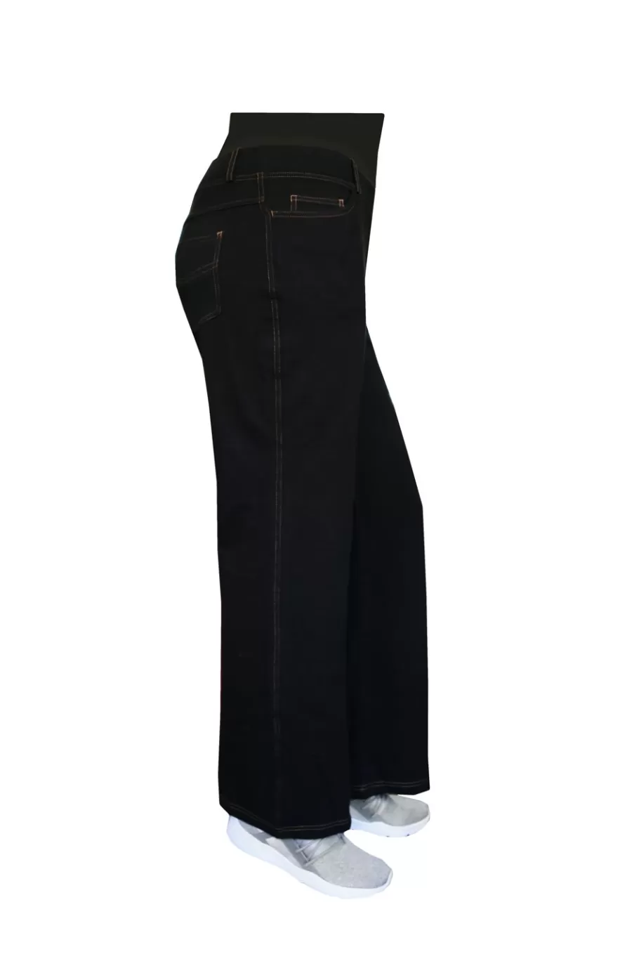 La Cera™ Pantalon De Pierna Ancha De Punto Elastico De Talla Grande La Cera^ Más Fondos