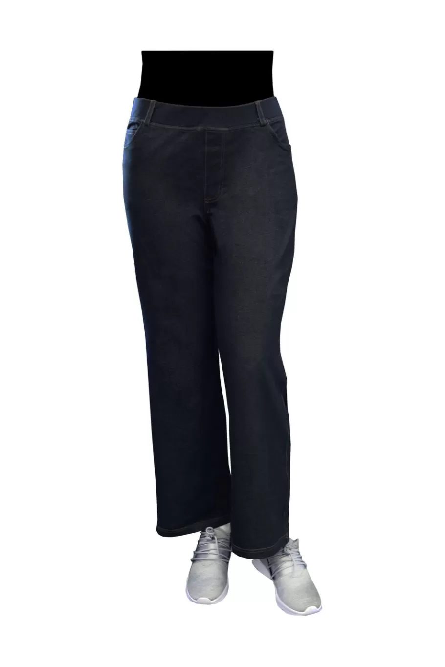 La Cera™ Pantalon De Pierna Ancha De Punto Elastico De Talla Grande La Cera^ Más Fondos