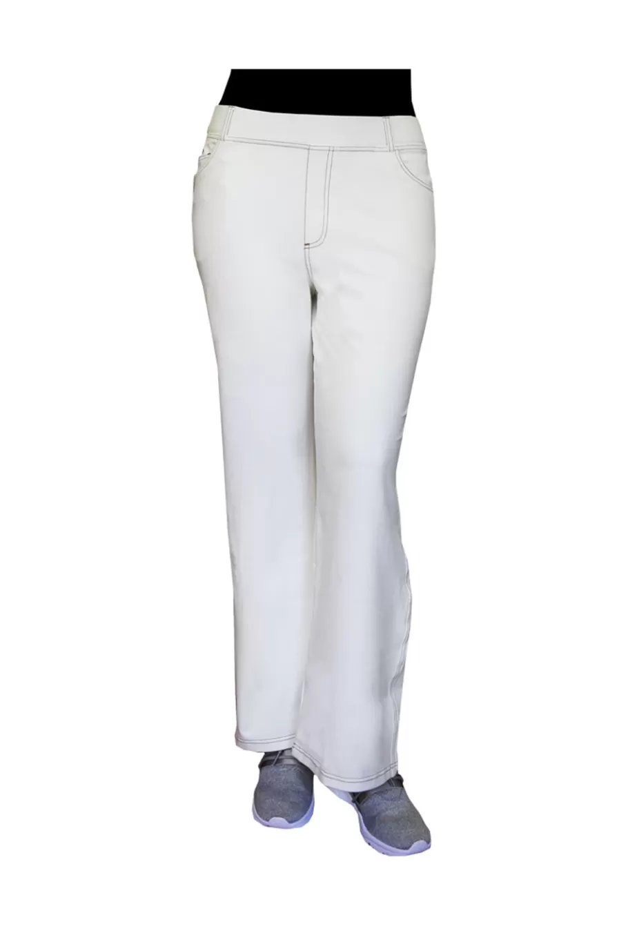 La Cera™ Pantalon De Pierna Ancha De Punto Elastico De Talla Grande La Cera^ Más Fondos