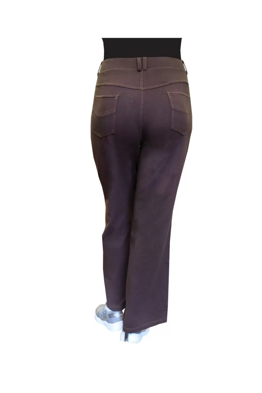 La Cera™ Pantalon De Pierna Ancha De Punto Elastico De Talla Grande La Cera^ Más Fondos