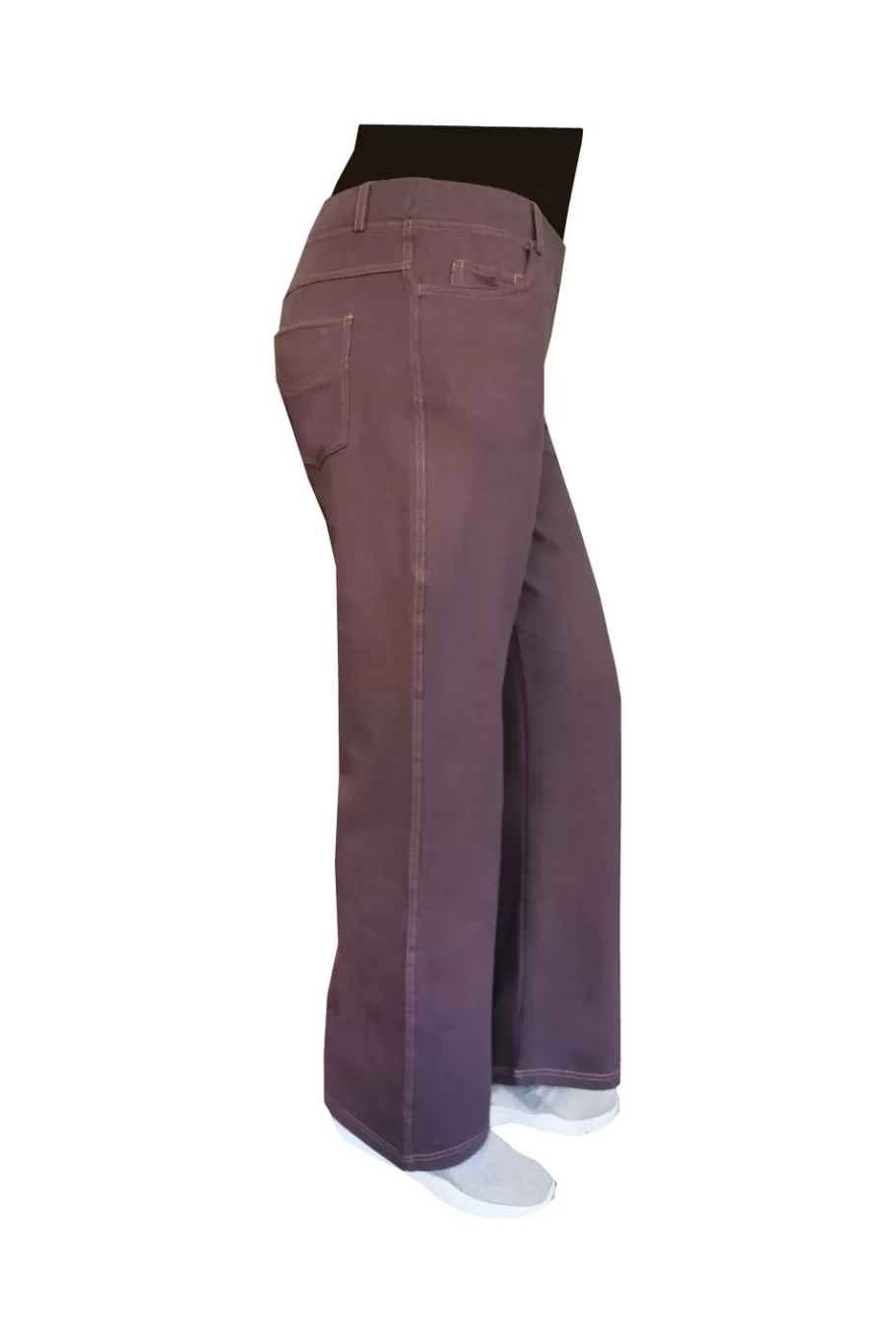 La Cera™ Pantalon De Pierna Ancha De Punto Elastico De Talla Grande La Cera^ Más Fondos