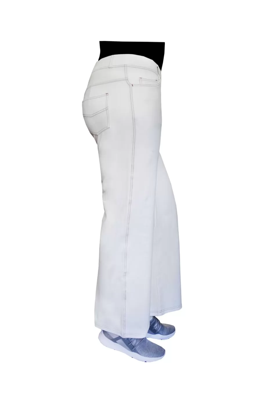 La Cera™ Pantalon De Pierna Ancha De Punto Elastico De Talla Grande La Cera^ Más Fondos