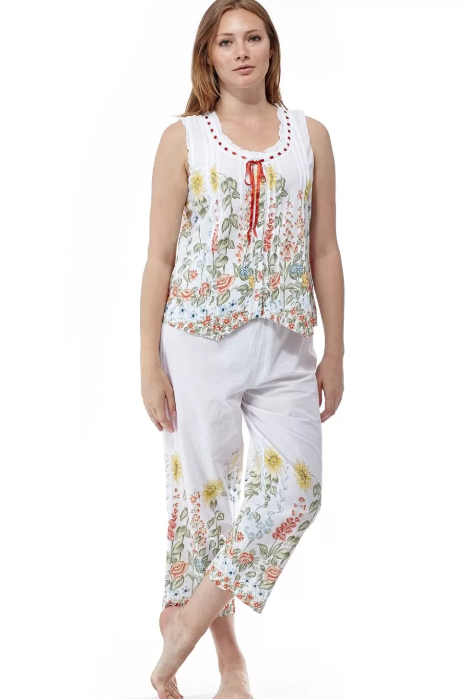 La Cera™ Pijama De Jardin De Girasoles 100% Algodon^ Pijama