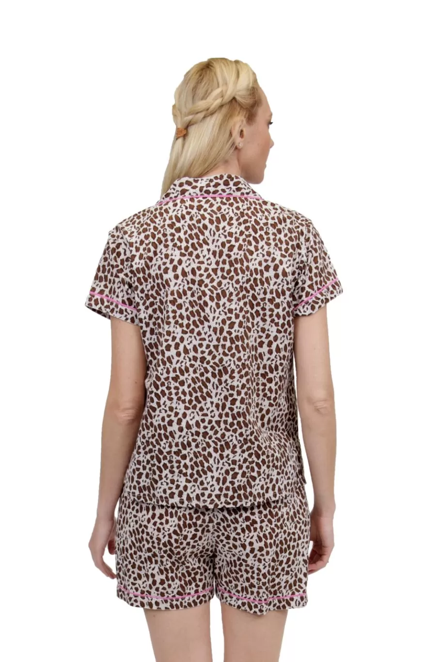 La Cera™ Pijamas De Talla Grande Con Estampado De Guepardo^ Más Ropa De Dormir