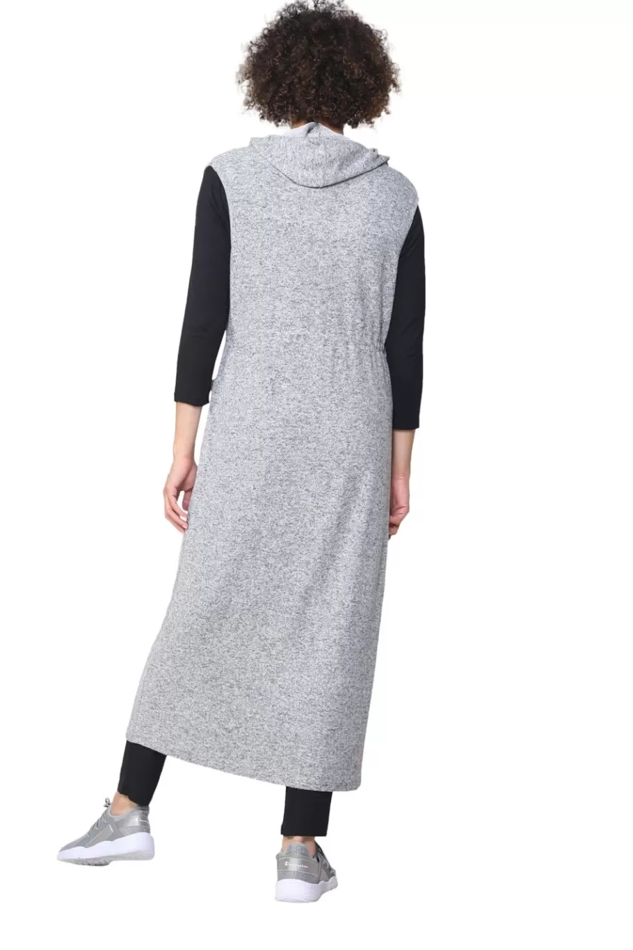 La Cera™ Sudadera Con Capucha Y Cremallera Larga Sin Mangas - Talla Grande^ Más Ropa Cómoda