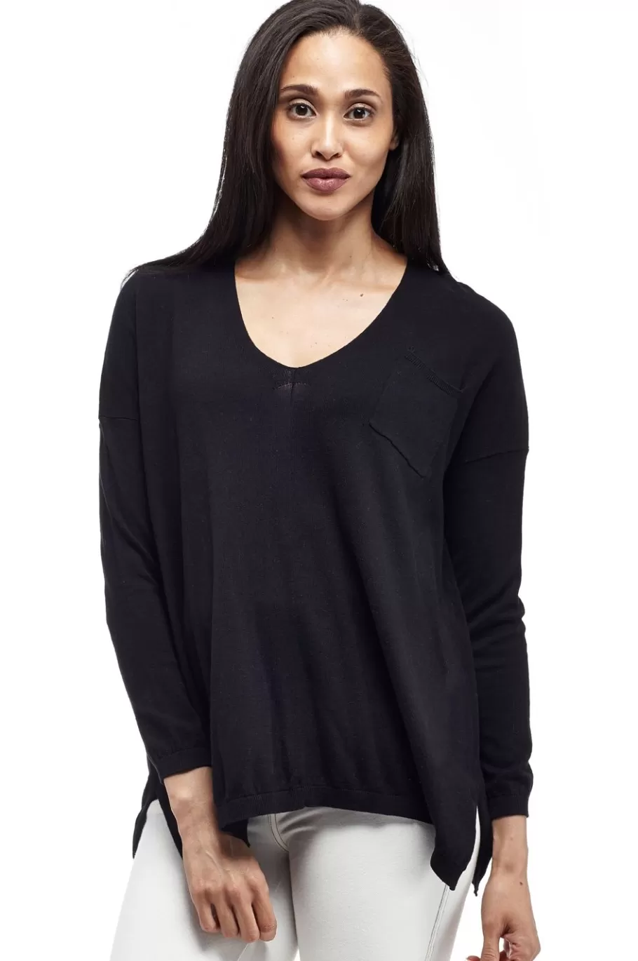 La Cera™ Sueter Tipo Jersey De Manga Larga Con Bolsillo La Cera De Talla Grande^ Plus Tops