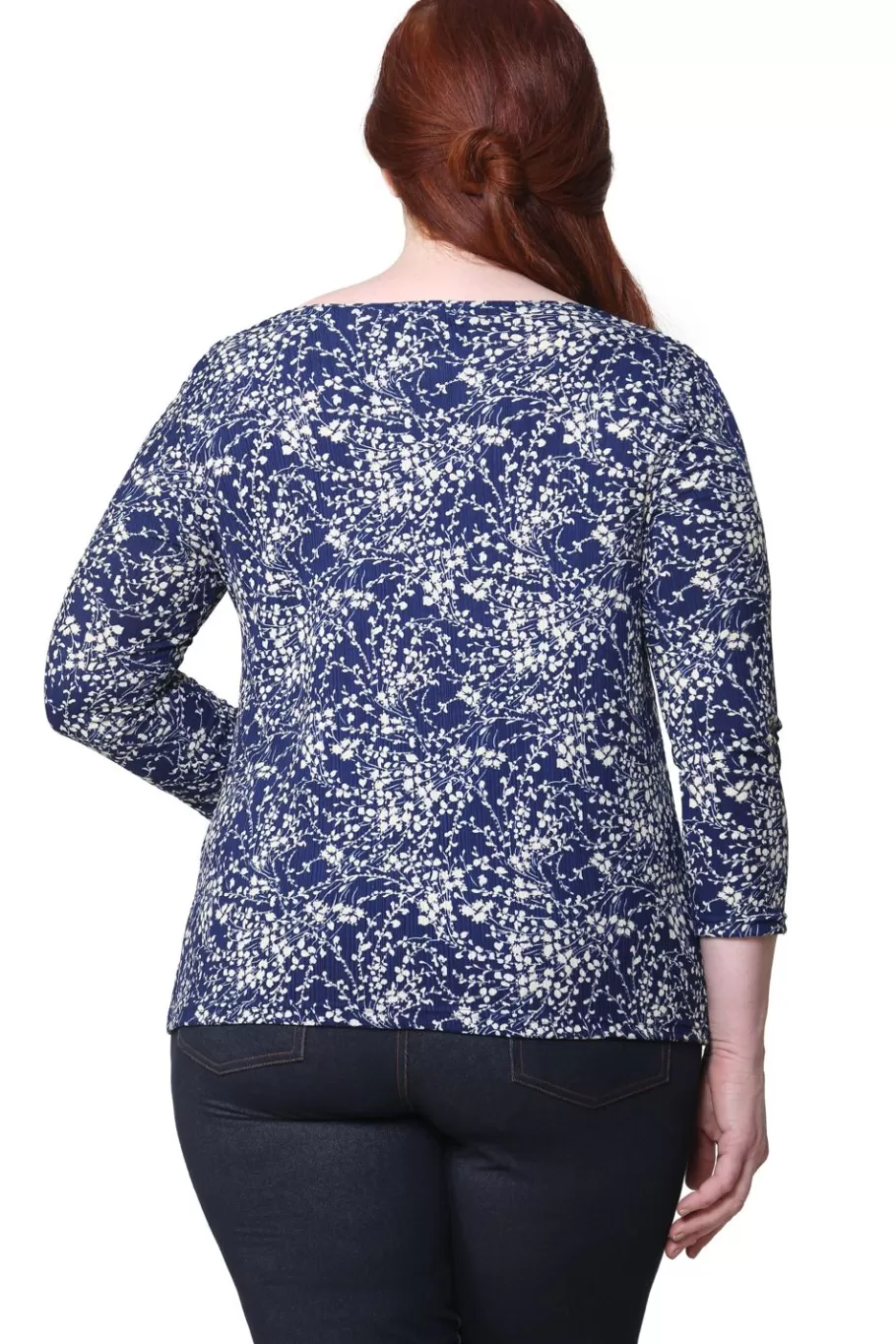 La Cera™ Top Con Cuello Vuelto Floral La Cera Lucerne De Talla Grande^ Plus Tops