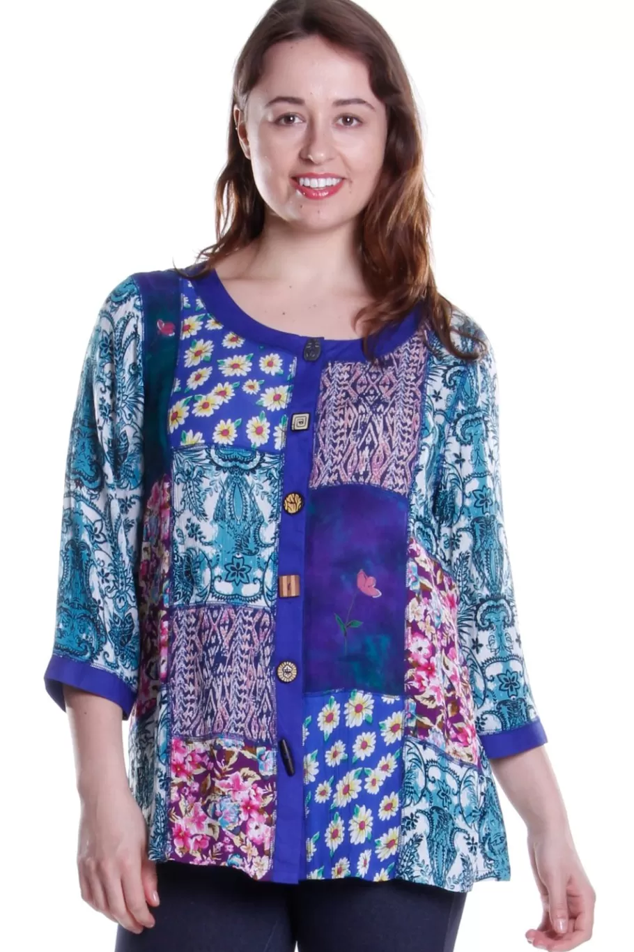 La Cera™ Top Con Patchwork Multicolor De La Cera^ Tapas