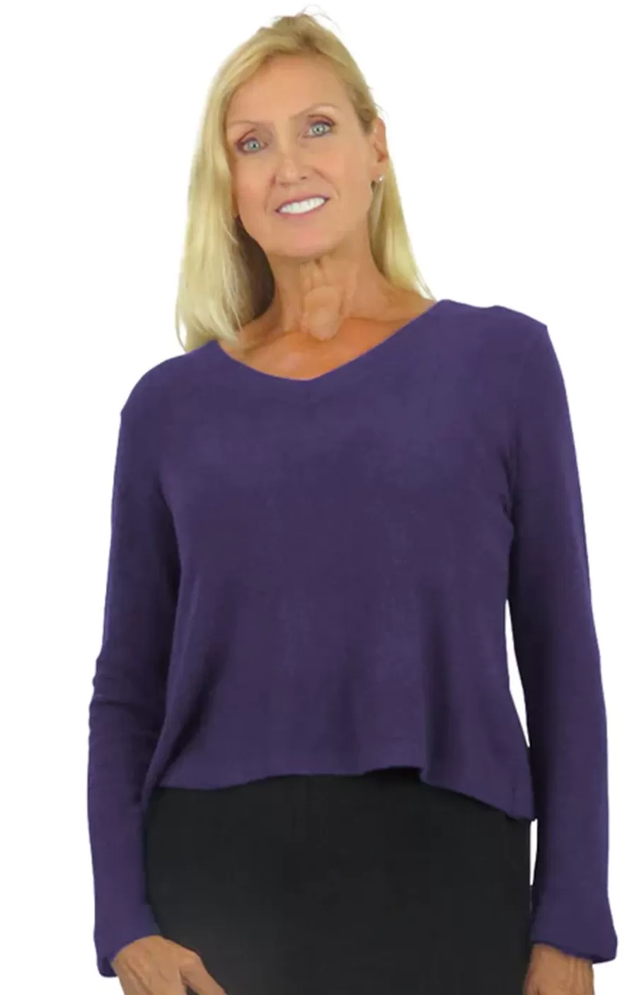 La Cera™ Top De Manga Larga Con Cuello En V Comfort Collection^ Tapas