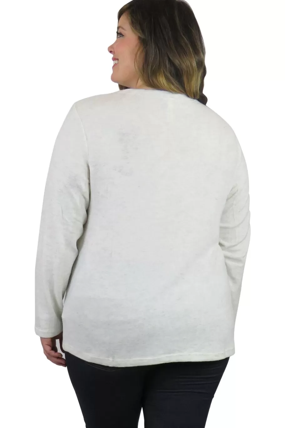 La Cera™ Top De Manga Larga Con Cuello En V Comfort Collection - Talla Grande^ Más Ropa Cómoda