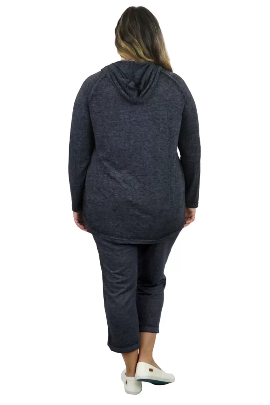 La Cera™ Top De Punto Con Capucha, Suave Y Flexible, De Talla Grande^ Más Ropa Cómoda