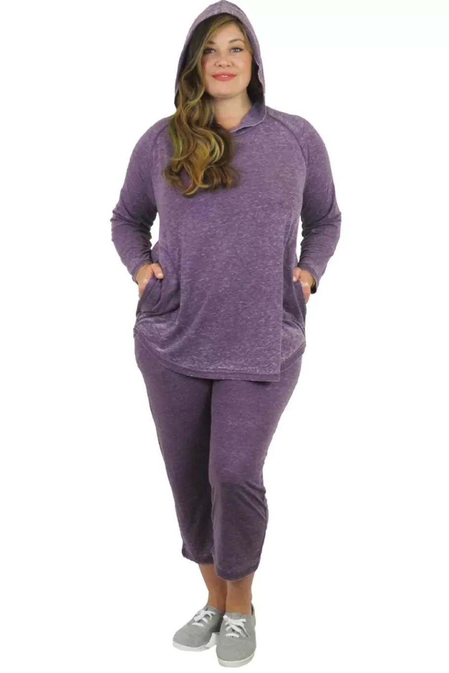 La Cera™ Top De Punto Con Capucha, Suave Y Flexible, De Talla Grande^ Más Ropa Cómoda