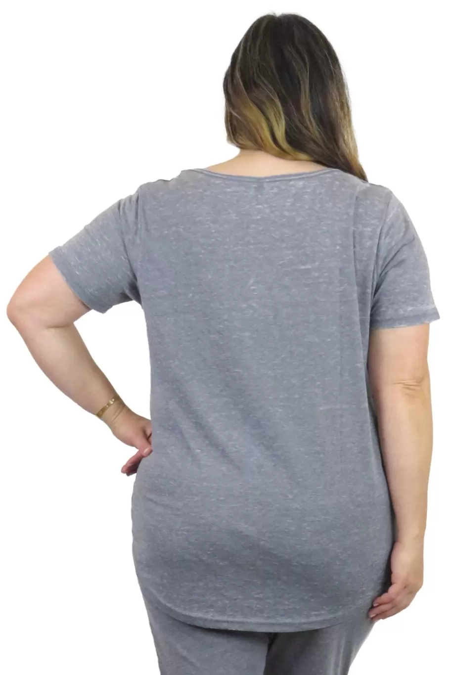La Cera™ Top De Punto Con Cuello En V Suave Y Flexible De Talla Grande^ Más Ropa Cómoda