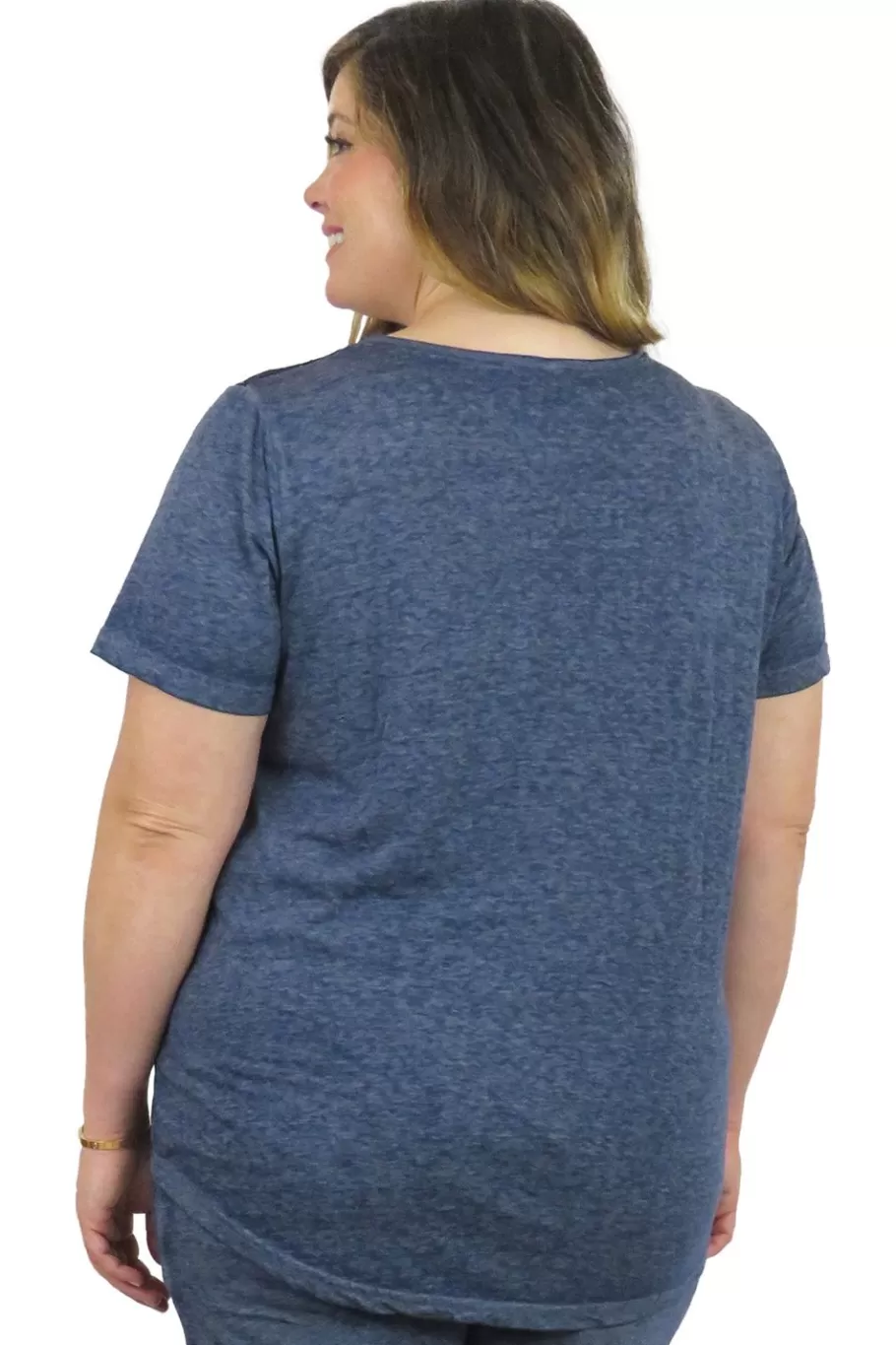 La Cera™ Top De Punto Con Cuello En V Suave Y Flexible De Talla Grande^ Más Ropa Cómoda
