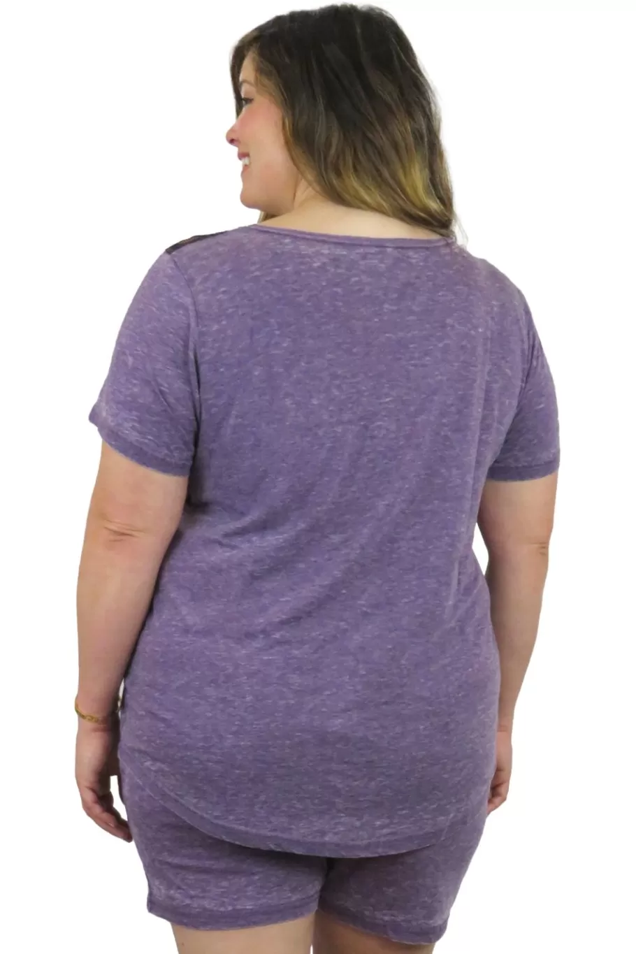 La Cera™ Top De Punto Con Cuello En V Suave Y Flexible De Talla Grande^ Más Ropa Cómoda