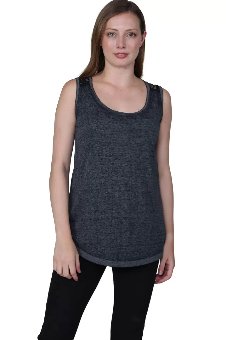 La Cera™ Top De Punto Sin Mangas Suave Y Flexible De Talla Grande^ Más Ropa Cómoda