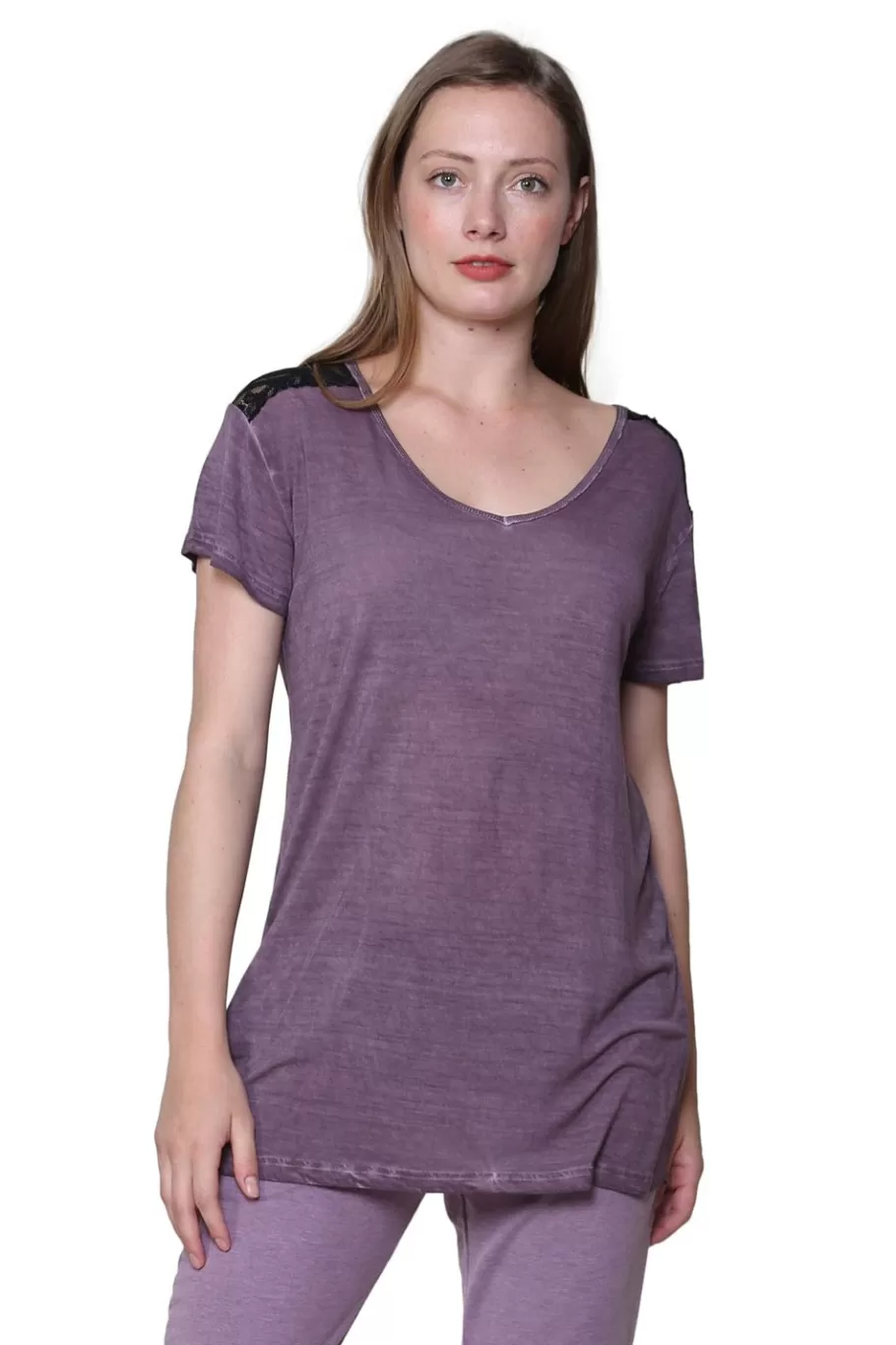 La Cera™ Top De Punto Suave Y Flexible Con Cuello En V^ Tapas