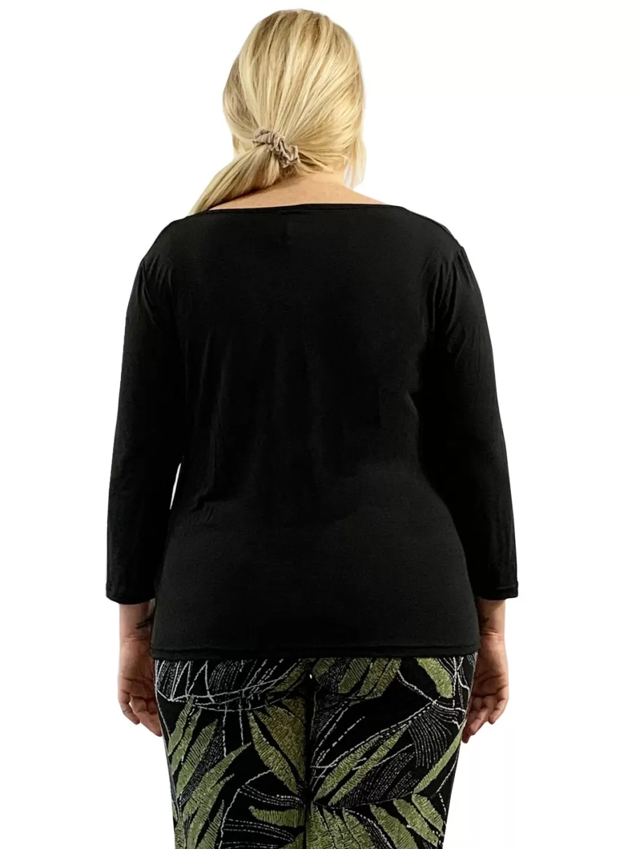 La Cera™ Top Liso Con Cuello Vuelto La Cera De Talla Grande^ Plus Tops