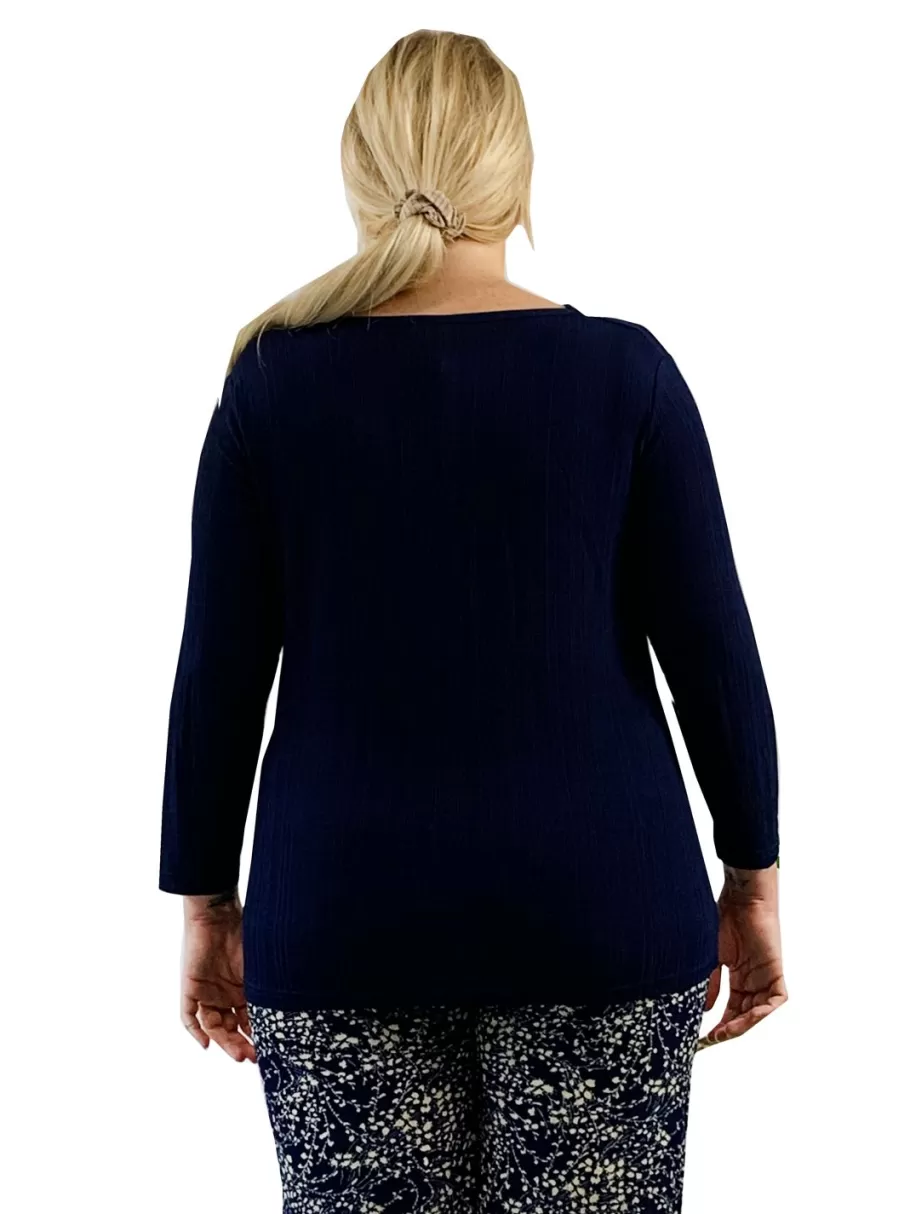 La Cera™ Top Liso Con Cuello Vuelto La Cera De Talla Grande^ Plus Tops