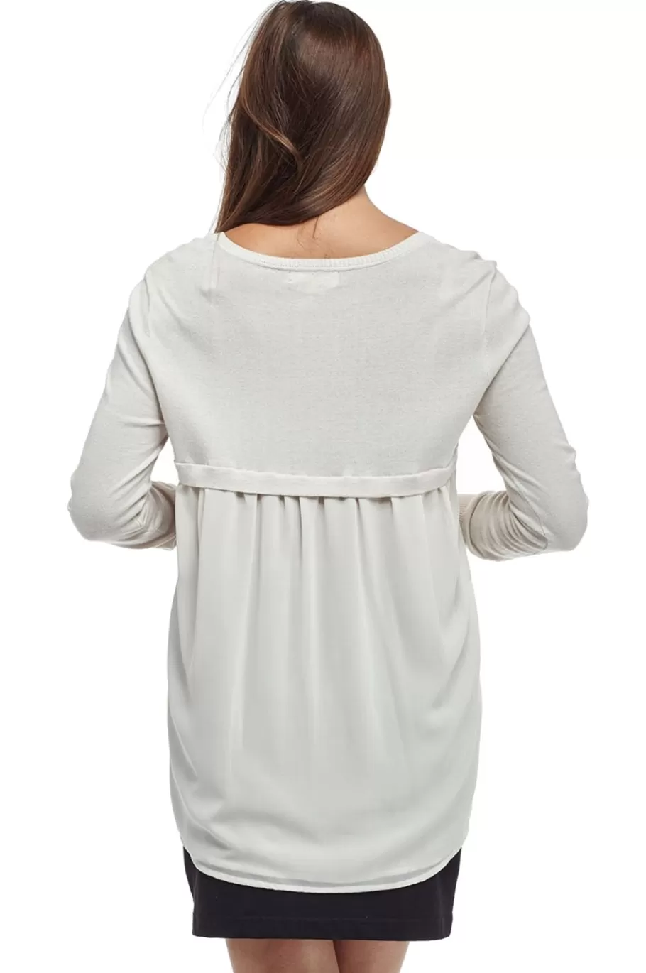La Cera™ Top Tipo Jersey Con Cuello Redondo Y Espalda De Georgette La Cera^ Suéteres