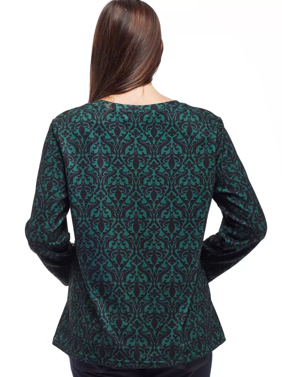 La Cera™ Top Tipo Jersey Con Estampado Barroco La Cera^ Tapas