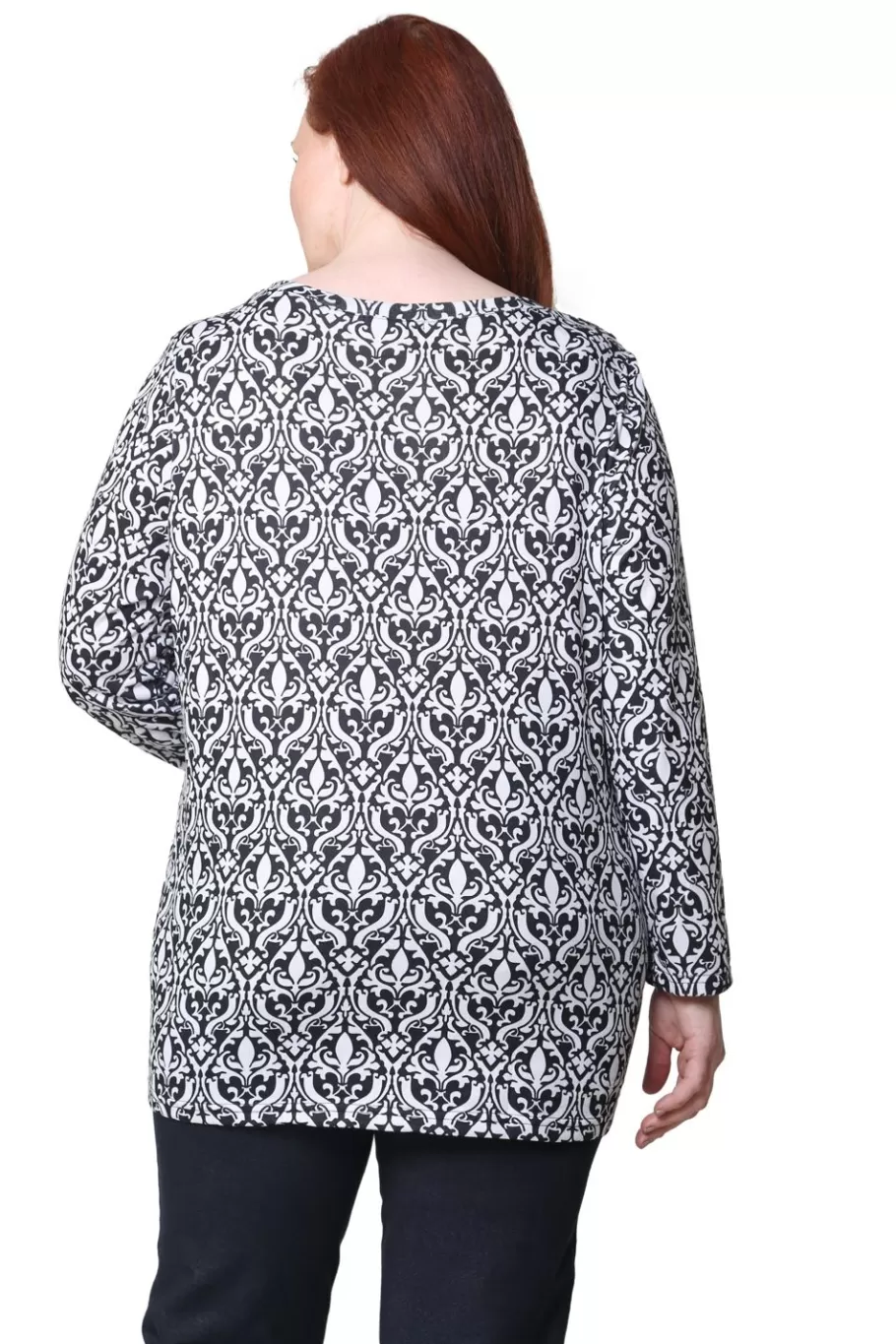 La Cera™ Top Tipo Jersey Con Estampado Barroco La Cera - Talla Grande^ Plus Tops