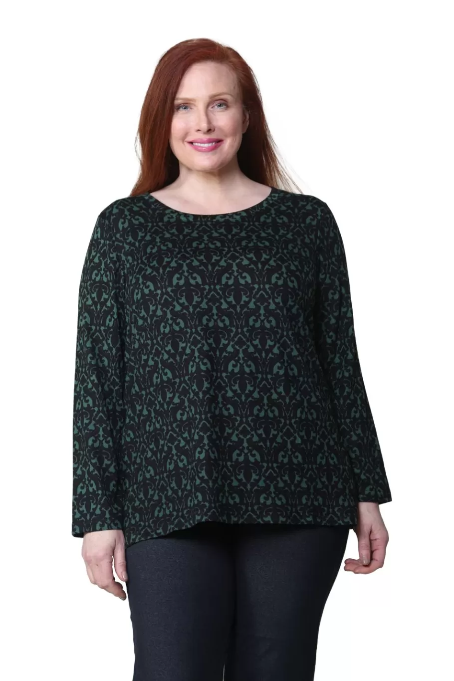 La Cera™ Top Tipo Jersey Con Estampado Barroco La Cera - Talla Grande^ Plus Tops
