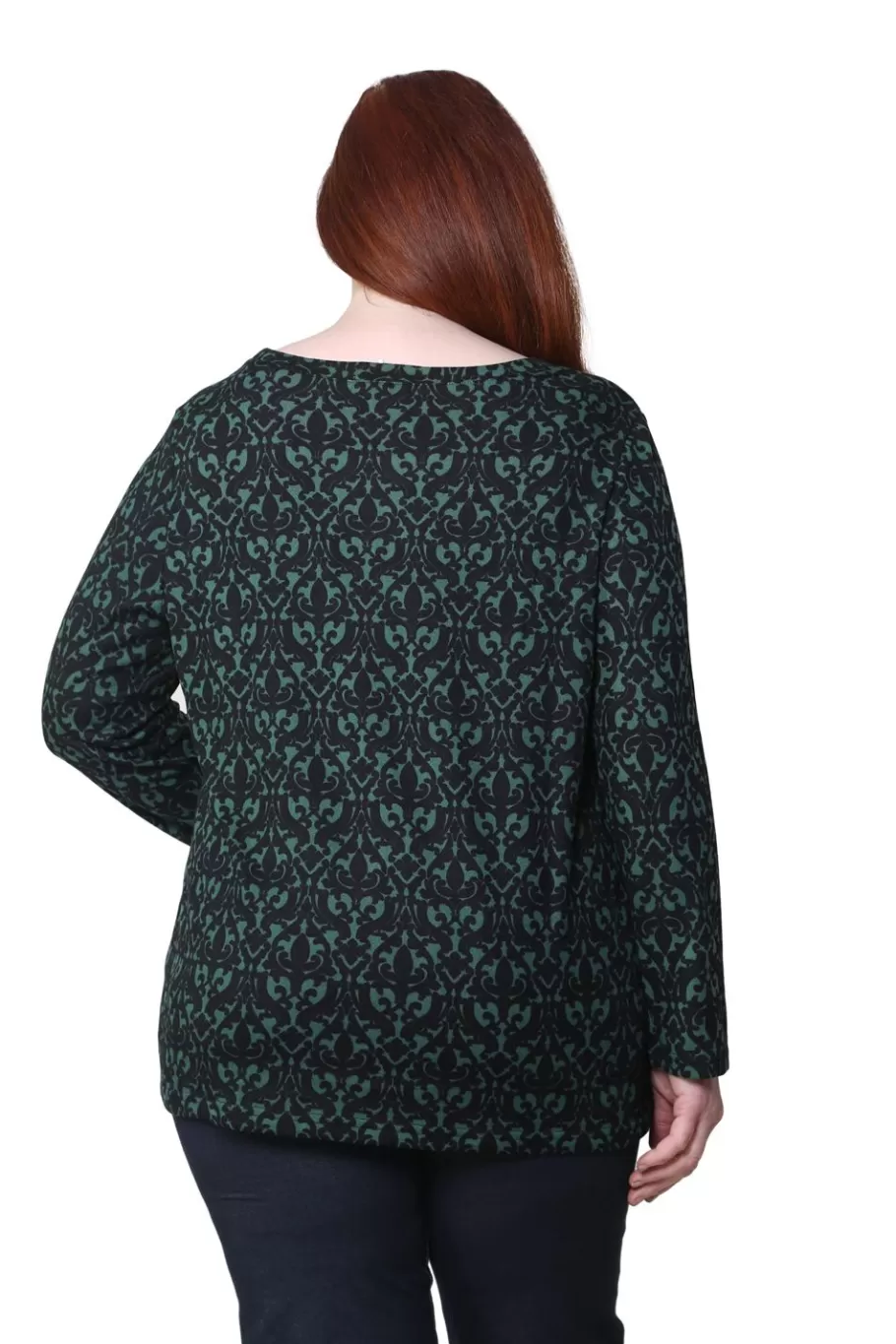 La Cera™ Top Tipo Jersey Con Estampado Barroco La Cera - Talla Grande^ Plus Tops